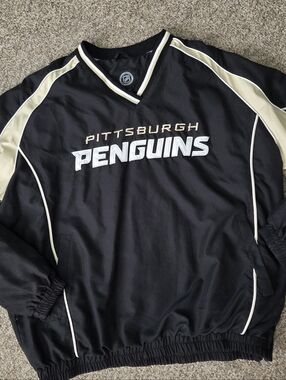 Pittsburgh Penguins NHL Lined‎ Mediumweight Mens XXL Pull-over Jacket Vintage